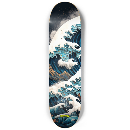 Futuristic The Great Wave Of Kanagawa Triple Skateboard Wall Art