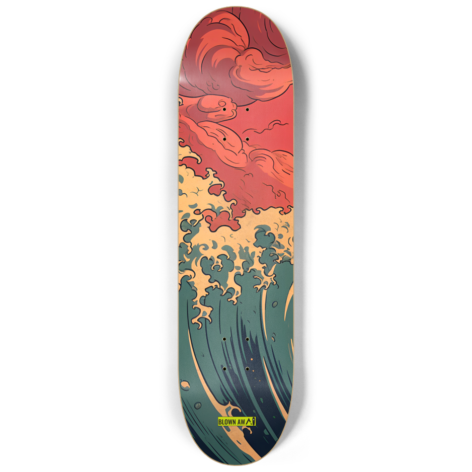 Galleon At The Great Wave Of Kanagawa Triple Skateboard Wall Art