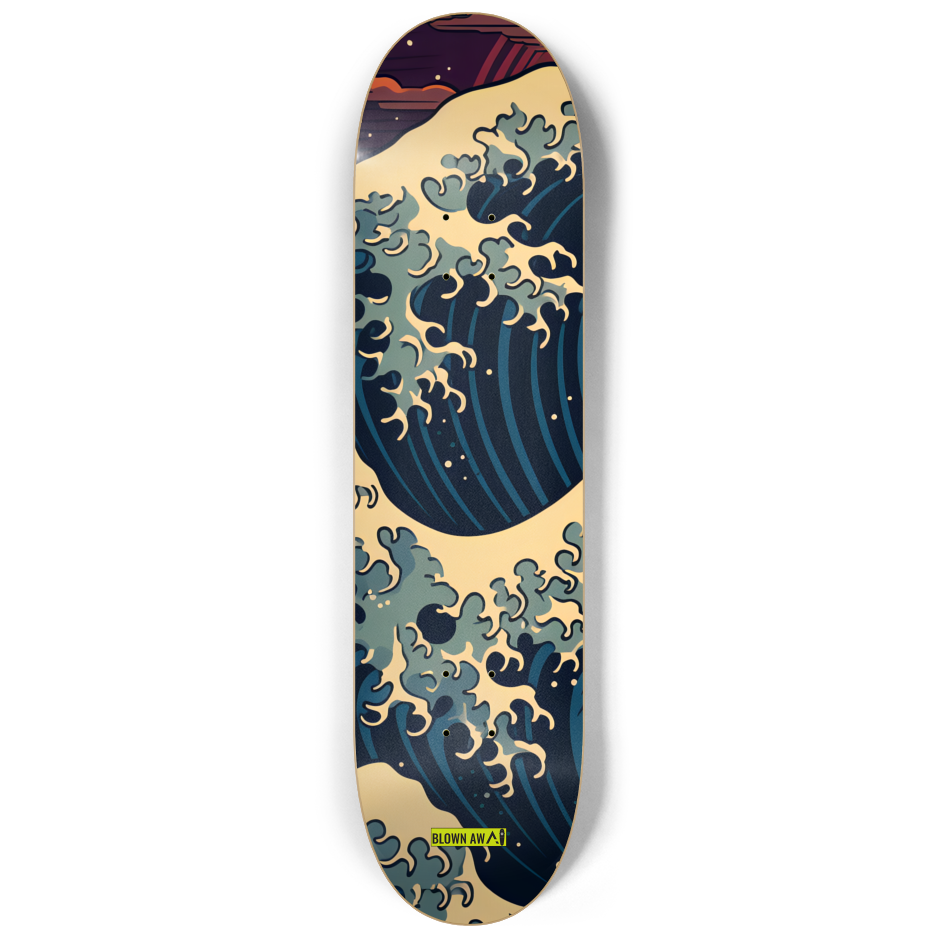 Spanish Galleon At The Great Wave Of Kanagawa Triple Skateboard Wall Art