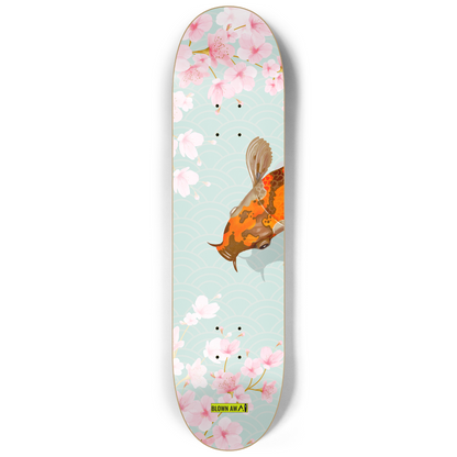 Fish Koi Yin Yang Sakura Triple Skateboard Wall Art