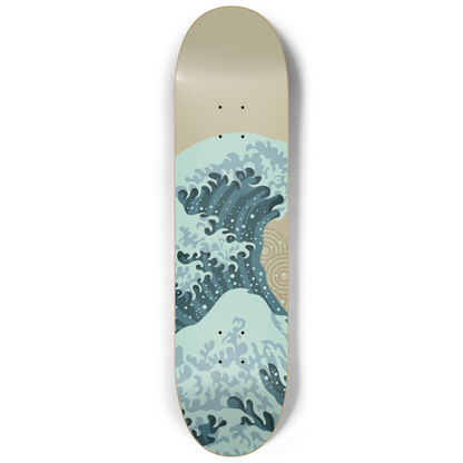 Fish Koi Yin Yang In The Great Wave Of Kanagawa Triple Skateboard Wall Art