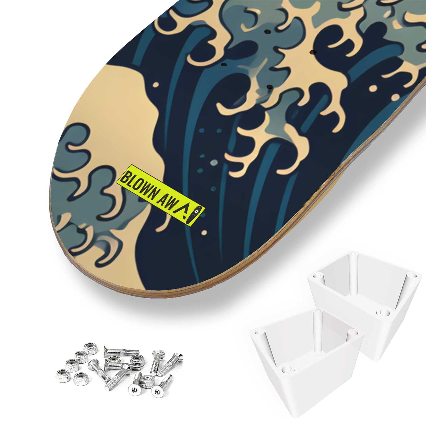 Spanish Galleon At The Great Wave Of Kanagawa Triple Skateboard Wall Art