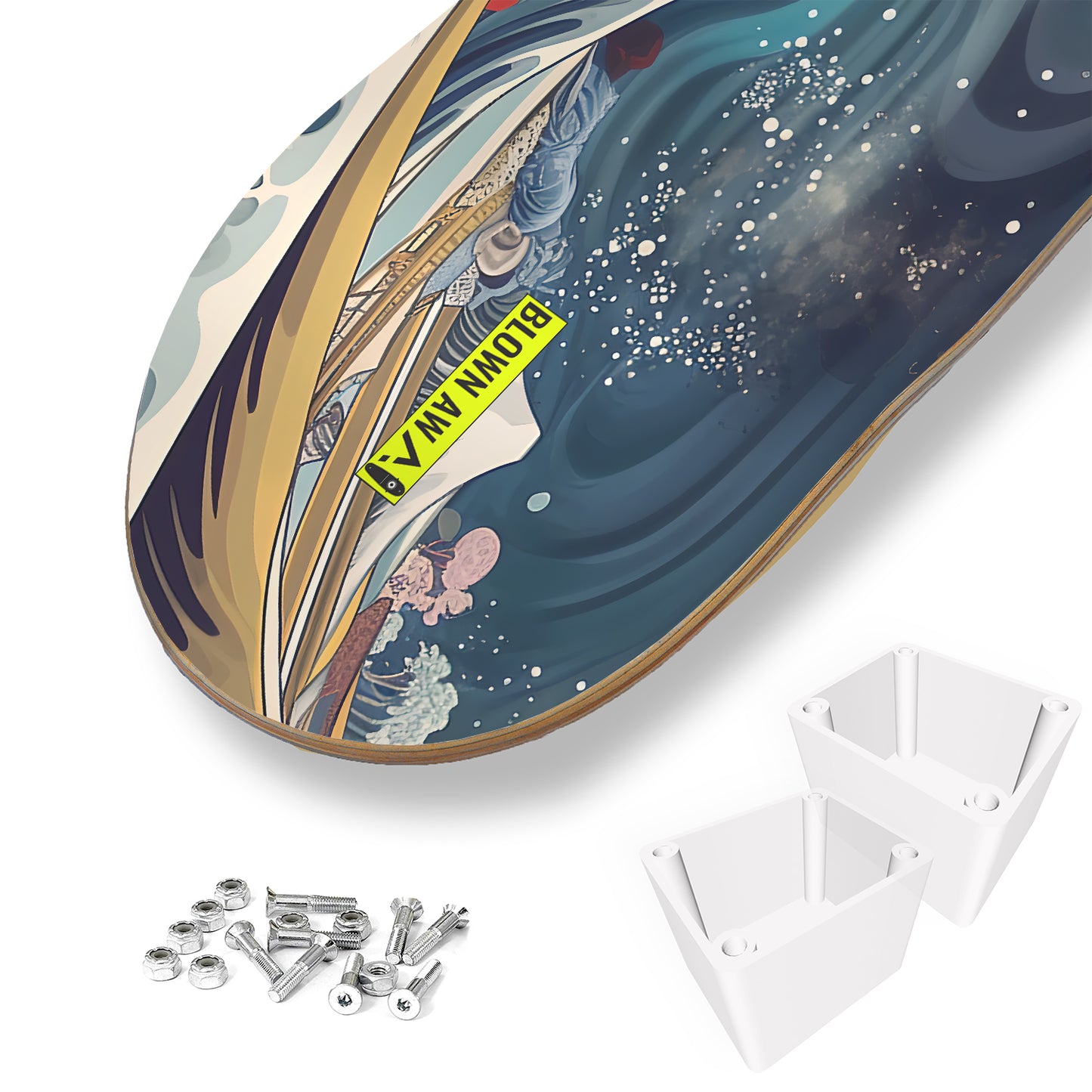 The Dreamy Great Wave Of Kanagawa Single Skateboard Wall Art