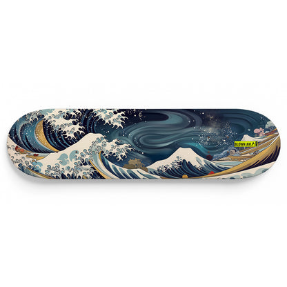 The Dreamy Great Wave Of Kanagawa Single Skateboard Wall Art