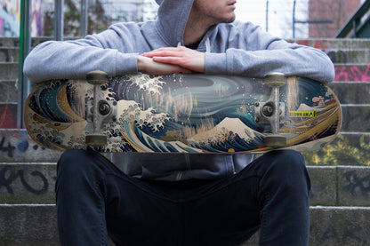 The Dreamy Great Wave Of Kanagawa Single Skateboard Wall Art