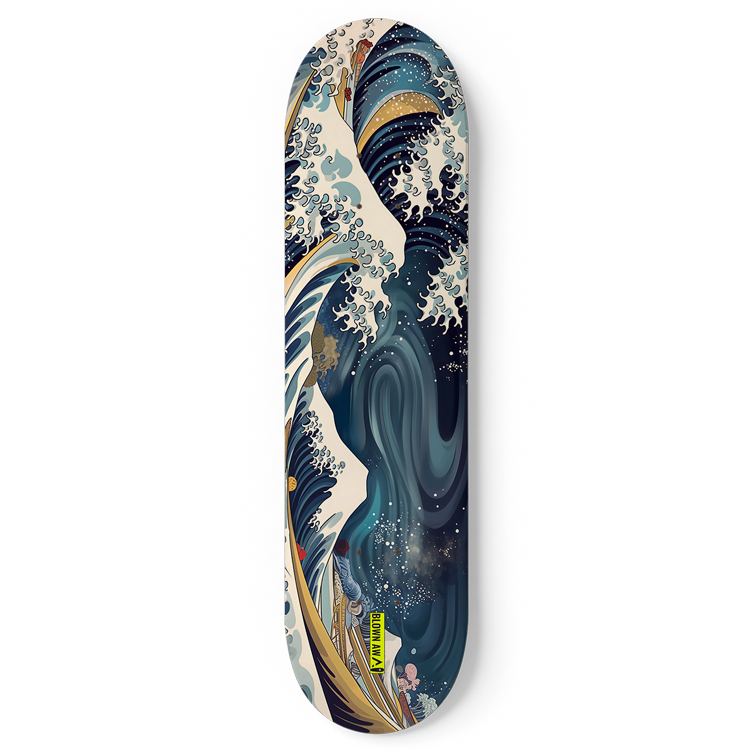 The Dreamy Great Wave Of Kanagawa Single Skateboard Wall Art