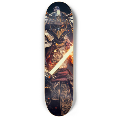 Samurai Warrior Waving A Laser Sword Triple Skateboard Wall Art